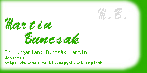 martin buncsak business card